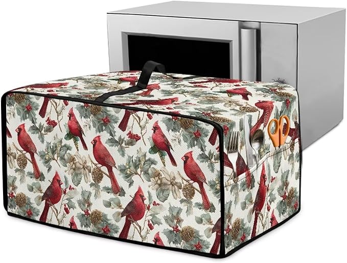 Doojoayie 8 Slice Toaster Cover Cardinal Bird Toaster Oven Cover Stain Resistant Small Appliance Dust Protector Modern Home Decor Gift for Mother Wife Women Cook