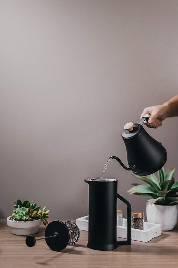 LAFEECA Modern Stainless Steel French Press Coffee Maker - Matt Black 34oz Double Wall Vacuum Insulated Unbreakable Design for Home &amp Office Perfect for Coffee &amp Tea Lovers