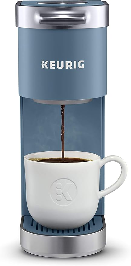 Keurig K-Mini Plus Coffee Maker Certified Refurbished Single Serve K-Cup Pod Coffee Brewer Comes With 6 to 12 oz. Brew Size K-Cup Pod Storage and Travel Mug Friendly Evening Teal (Renewed)