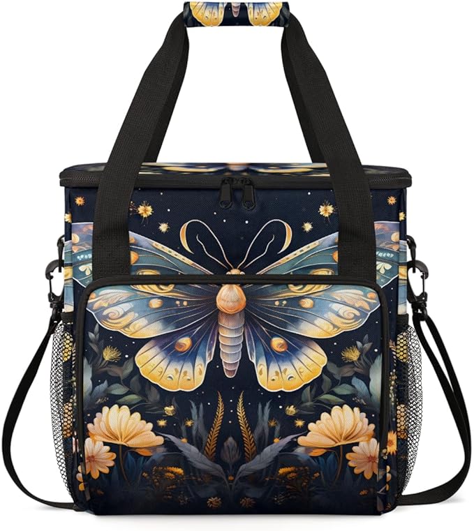 Gothic Butterfly Coffee Maker Carrying Bag Dreamy Butterfly Travel Storage Bag Compatible with K-Mini or K-Mini Plus Single Serve Coffee Brewer Carrying Case with Multiple Pockets &amp Shoulder Str