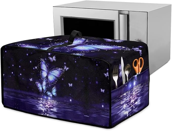Convection Toaster Oven Cover with Storage Pockets Fits Machines Up to 18.5x14.5x9 Convection Toaster Oven Covers for Family Kitchen Essential Butterfly Lake