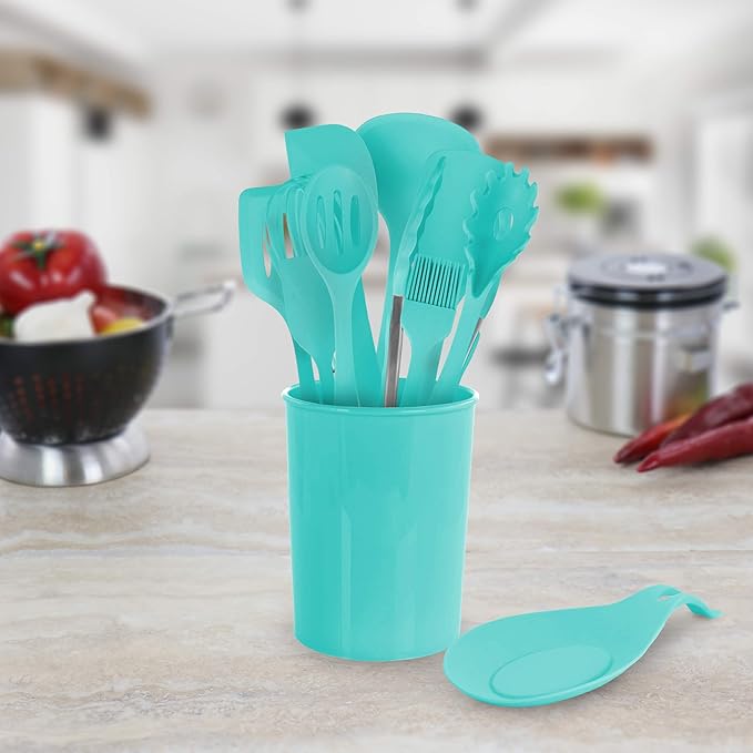 Megachef Tool Cookware Utensil Set 12 Piece Light Teal