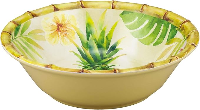 UPware 12 Piece Pineapple Melamine Dinnerware Sets Outdoor Dishes Set Plates and Bowls Sets Service for 4 Multicolor