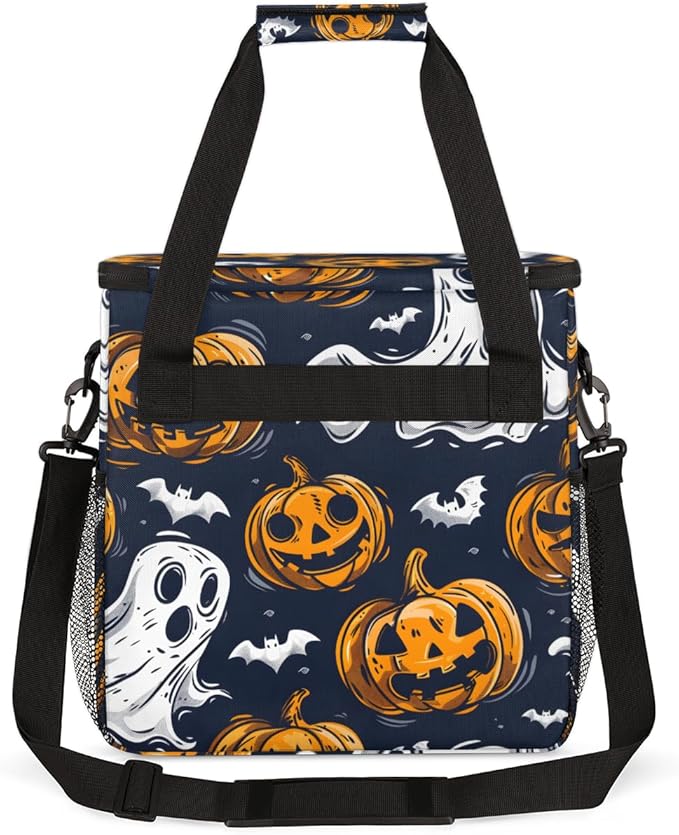 Halloween Pumpkin Coffee Maker Carrying Bag Oil Painting Pumpkin Travel Storage Bag Compatible with K-Mini or K-Mini Plus Single Serve Coffee Brewer Carrying Case with Pockets &amp Shoulder Strap