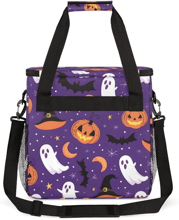 Ghosts Pumpkins Coffee Maker Carrying Bag Portable Travel Storage Tote Bag Compatible with K-Mini or K-Mini Plus Single Serve Coffee Brewer Carrying Case with Multiple Pockets &amp Shoulder Strap