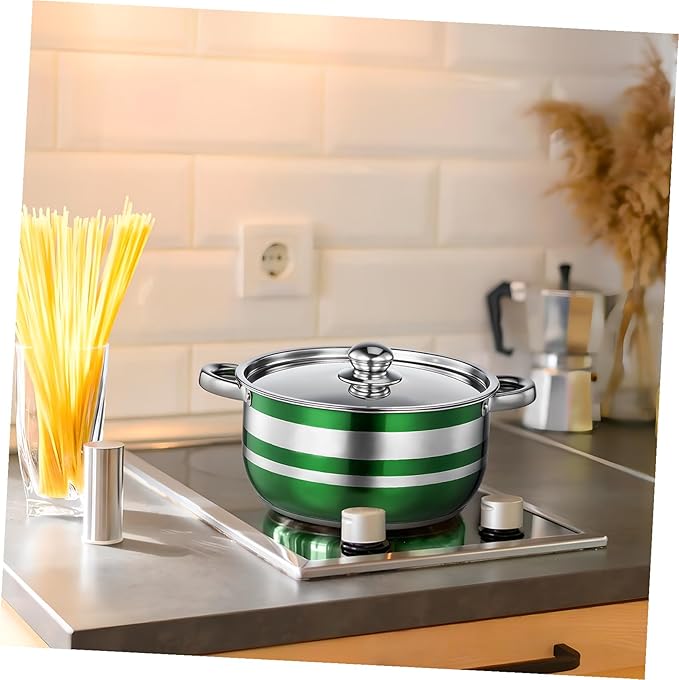 4pcs Stainless Steel Induction Cooktop Pots Set Even Heat Distribution Multipurpose Compatible with Gas Electric Stoves Kitchen Cookware for Home Camping Restaurant Use