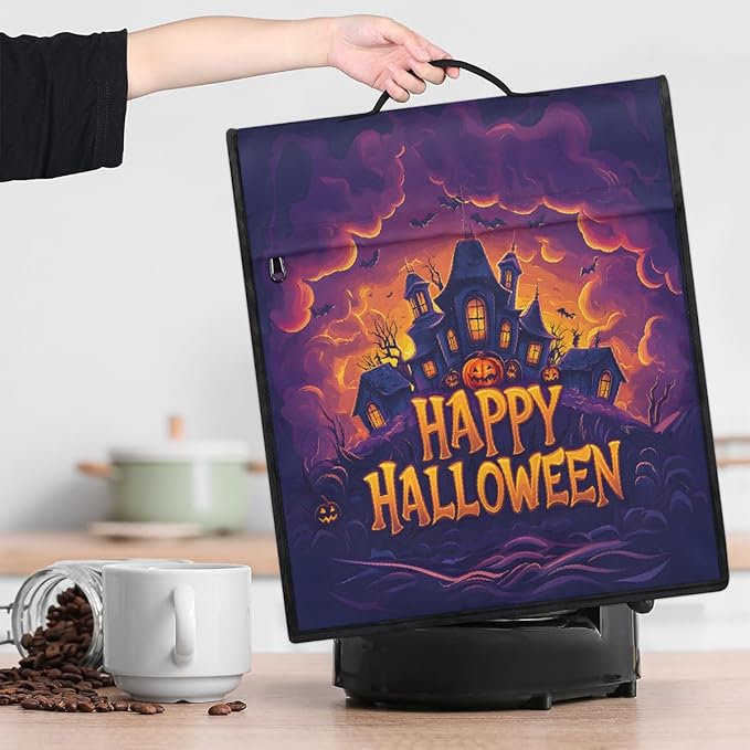 cfpolar Kitchen Aid Mixer Cover Compatible with 6-8 Quarts Halloween House Night Decor Stand Mixer Cover Kitchen Aid Mixers Accessories Appliance Organizer Bag Dust Covers with Zipper Pocket