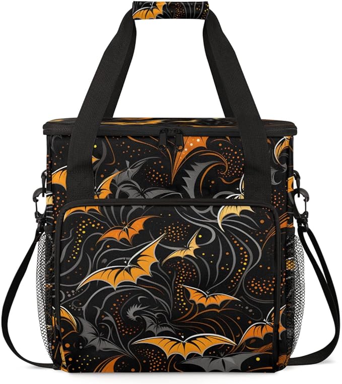 Magical Bat Coffee Maker Carrying Bag Halloween Bat Travel Storage Bag Compatible with K-Mini or K-Mini Plus Single Serve Coffee Brewer Carrying Case with Multiple Pockets &amp Shoulder Strap