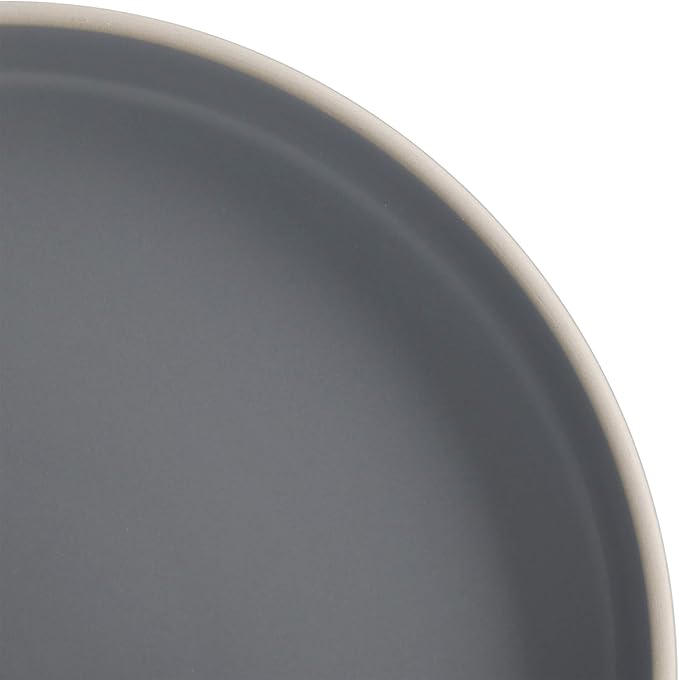 Gibson Home Zuma 16 Piece Round Kitchen Dinnerware Set Dishes Plates Bowls Mugs Service for 4 Matte Stoneware Grey Gray