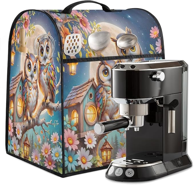 cfpolar Kitchen Aid Mixer Cover Compatible with 6-8 Quarts Owl Bird Flowers Stand Mixer Cover Kitchen Aid Mixers Accessories Appliance Organizer Bag Dust Covers with Zipper Pocket