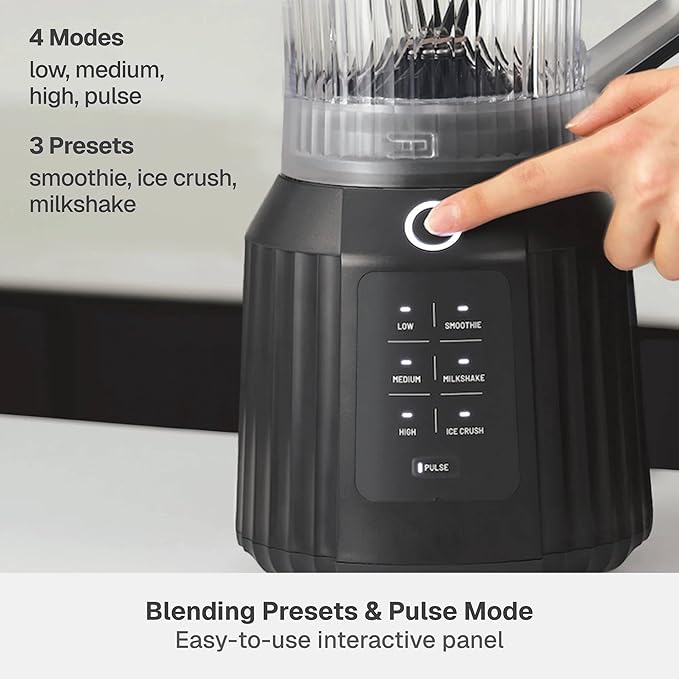 Countertop Blender with Pitcher and To-Go Cup 1100W High-Power Blender Stainless Steel Blade Multiple Speed Settings (Slate Gray)