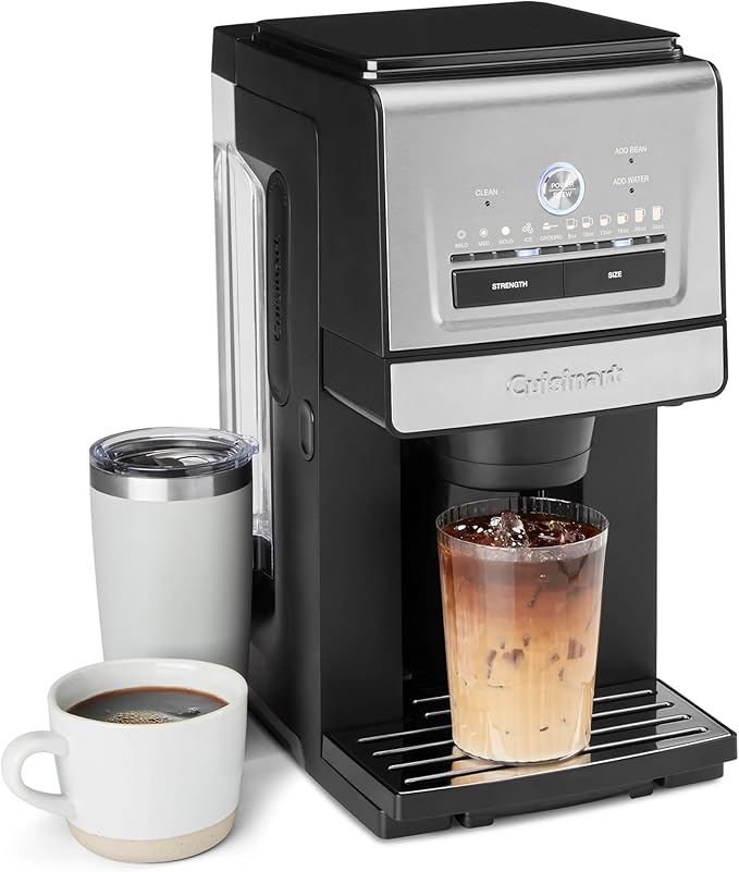 Cuisinart Coffee Maker Custom Grind and Brew Single Cup Coffee Maker 6 Cup Sizes Built-in Stainless Steel Burr Mill Adjustable Strength Grind Control and Over Ice Feature Easy Cleaning DGB-30