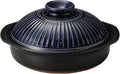Ginpo Pottery Chrysanthemum Flower Earthenware Banko Ware (No. 9 / Lapis/For 4 People) Next Generation Earthenpot That Will Decorate Your Table Stylish Direct Fire