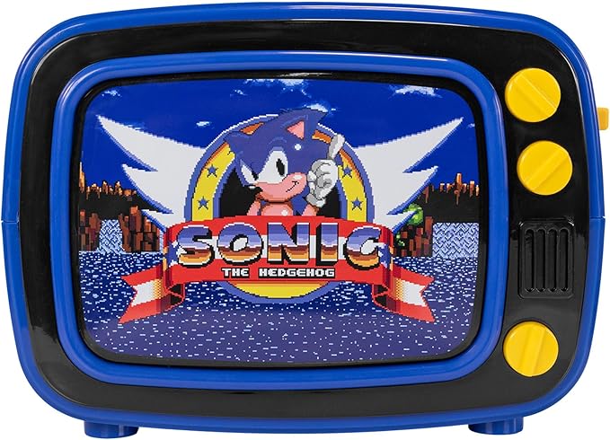 Uncanny Brands Sonic the Hedgehog Retro TV Toaster with Light Up Frame Two Slice Model with Sonic Artwork Themed Kitchen Appliance