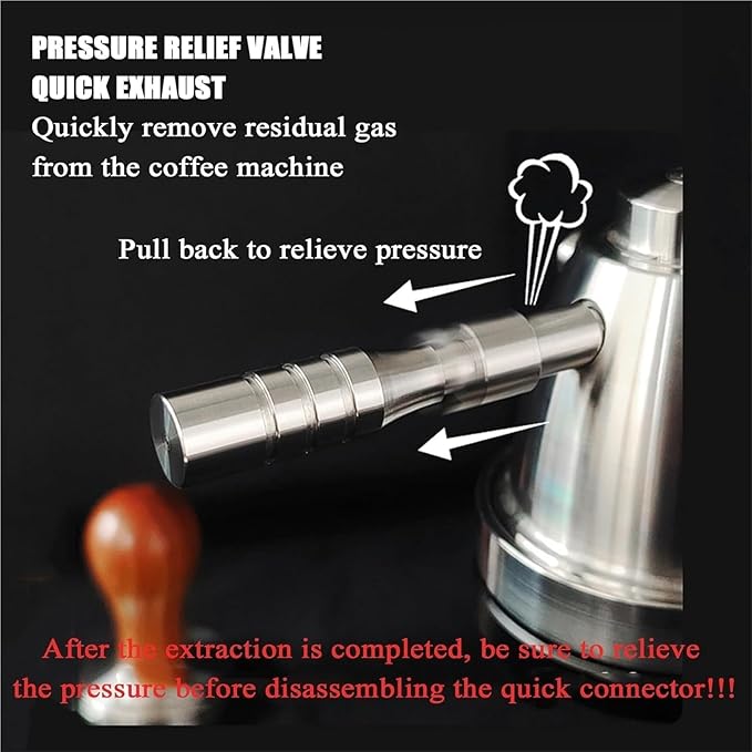 10bar Pneumatic Coffee Machine Variable Pressure Espresso Machine Pneumatic Espresso Coffee 58.5mm Powder Bowl Stand Height Adjustable Fast Exhaust for Camping Travel Outdoo.