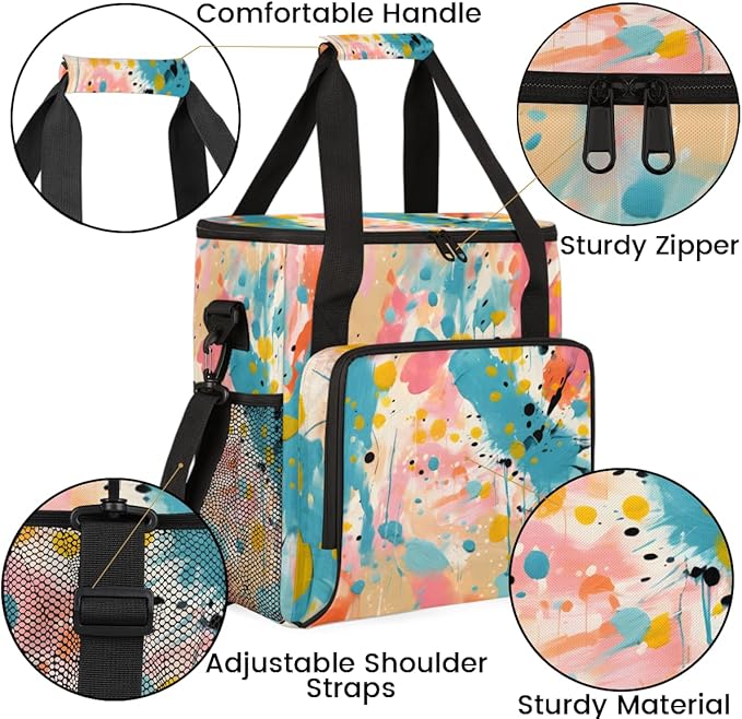 Tie Dyeing Coffee Maker Carrying Bag Portable Travel Storage Tote Bag Compatible with K-Mini or K-Mini Plus Single Serve Coffee Brewer Carrying Case with Multiple Pockets &amp Shoulder Strap