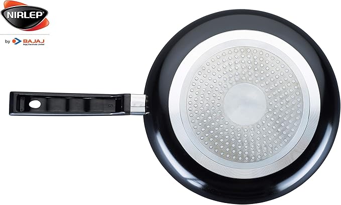 Nirlep by Bajaj Electricals Sakhi Induction-Base Non-Stick 3-Piece Cookware Set with Lid Black