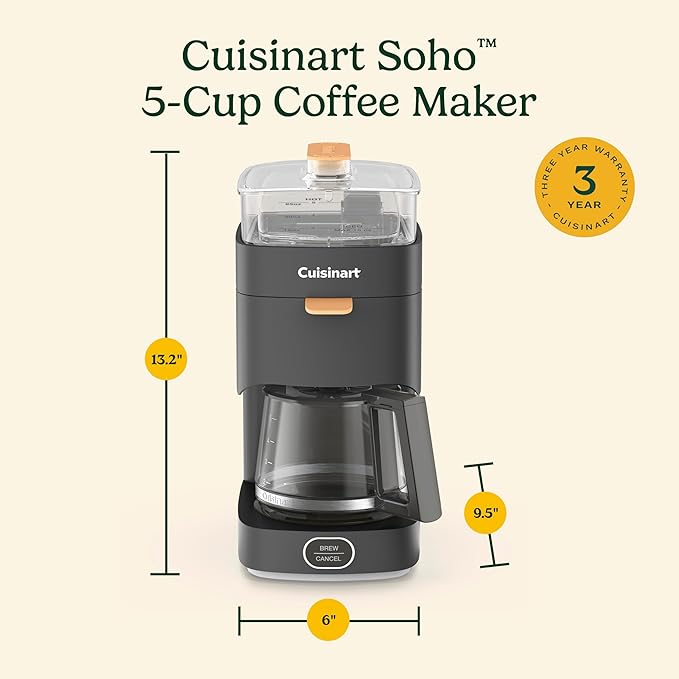 Cuisinart Soho™ 5-Cup Coffee Maker 800 watts Black DCC-5BK