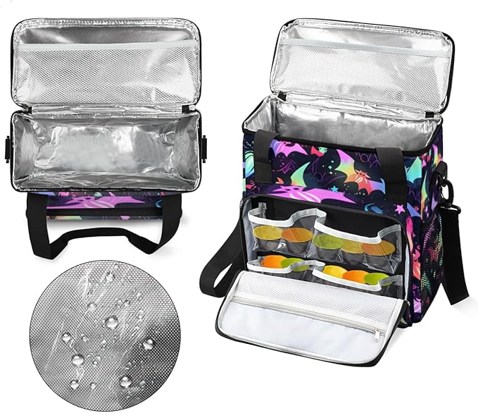 Gothic Bat Coffee Maker Carrying Bag Dreamy Bat Portable Travel Storage Tote Bag Compatible with K-Mini or K-Mini Plus Single Serve Coffee Brewer Carrying Case with Multiple Pockets &amp Shoulder S