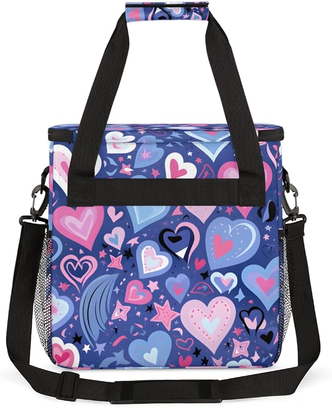 Purple Heart Coffee Maker Carrying Bag Portable Travel Storage Tote Bag Compatible with K-Mini or K-Mini Plus Single Serve Coffee Brewer Carrying Case with Multiple Pockets &amp Shoulder Strap