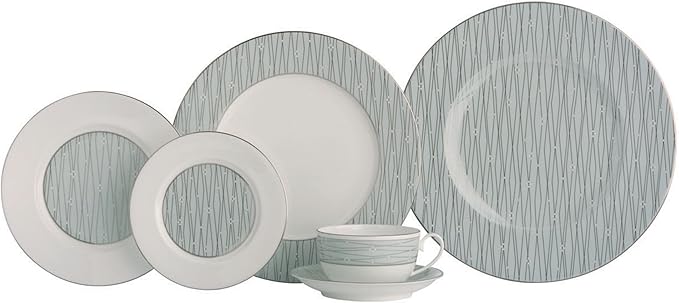Thomas O'Brien Tilden Lace Dove 5 Piece Fine Bone China Dinnerware Set