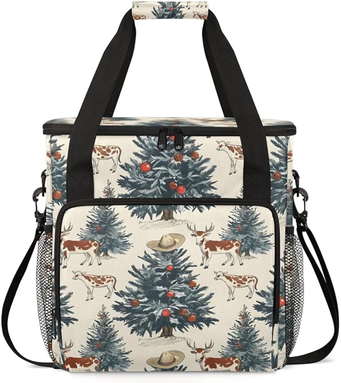 Gothic Tree Xmas Coffee Maker Carrying Bag Portable Travel Storage Tote Bag Compatible with K-Mini or K-Mini Plus Single Serve Coffee Brewer Carrying Case with Multiple Pockets &amp Shoulder Strap