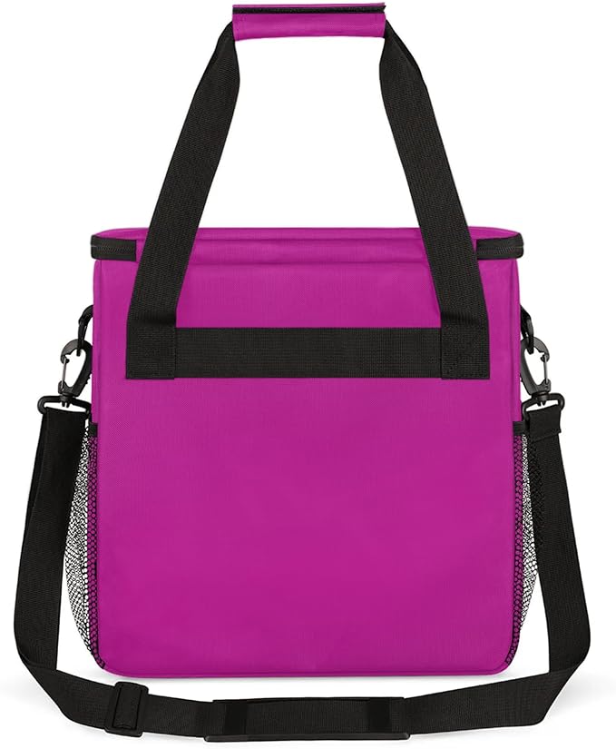 Rose Pink Coffee Maker Carrying Bag Waterproof Insulated Leakproof Cooler Bag Portable Storage Tote Bag Organizer With Shoulder Strap