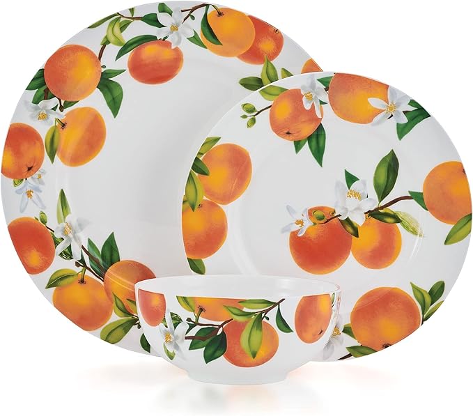 Mikasa Mandarin Bone China Lightweight Chip Resistant 12 Piece Dinnerware Set Service for 4