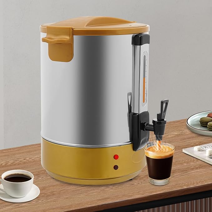 Electric Hot Water Dispenser 240 Cups Commercial Coffee Percolator &amp Beverage Dispenser w/Temperature Control Stainless Steel Coffee Urn for Coffee &amp Tea