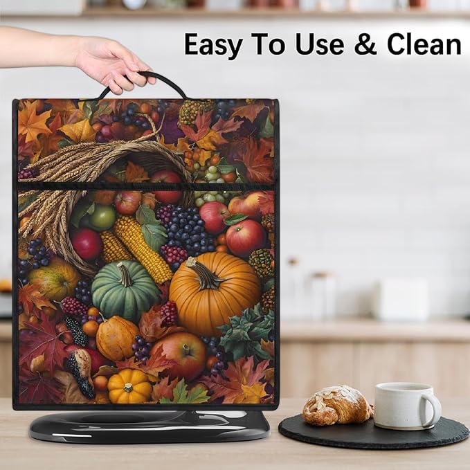 cfpolar Kitchen Aid Mixer Cover Compatible with 6-8 Quarts Food Pumpkin Autumn Stand Mixer Cover Kitchen Aid Mixers Accessories Appliance Organizer Bag Dust Covers with Zipper Pocket