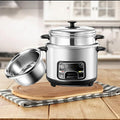 Rice Cooker with Steamer Basket - Rice Cooker Rice Cooker and Steamer-Warm Function (2/3/4/5L) 201 Stainless Steel Liner with Spatula and Measuring Cup for 1-7 People(2L)