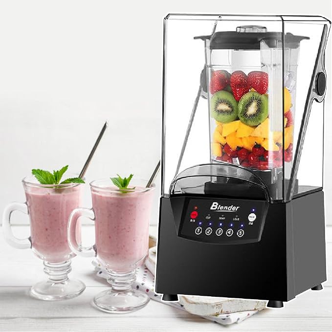 10L(70oz) Commercial Blender with 6-Blade Blade for No Dead Ends Mixing Heavy Duty Blender with Strong and Quiet Professional-Grade Power Countertop Blender110V