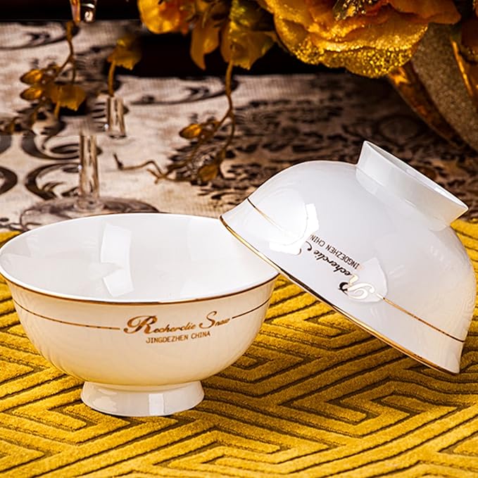 Elegant Dinnerware Set Dinner Plates Bowls Set Ceramic Tableware Set European-Style Phnom Penh 56-Piece Kitchen Plate And Bowl Set