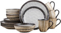 Stone Lain Lucy Porcelain 16-Piece Round Dinnerware Set Beige
