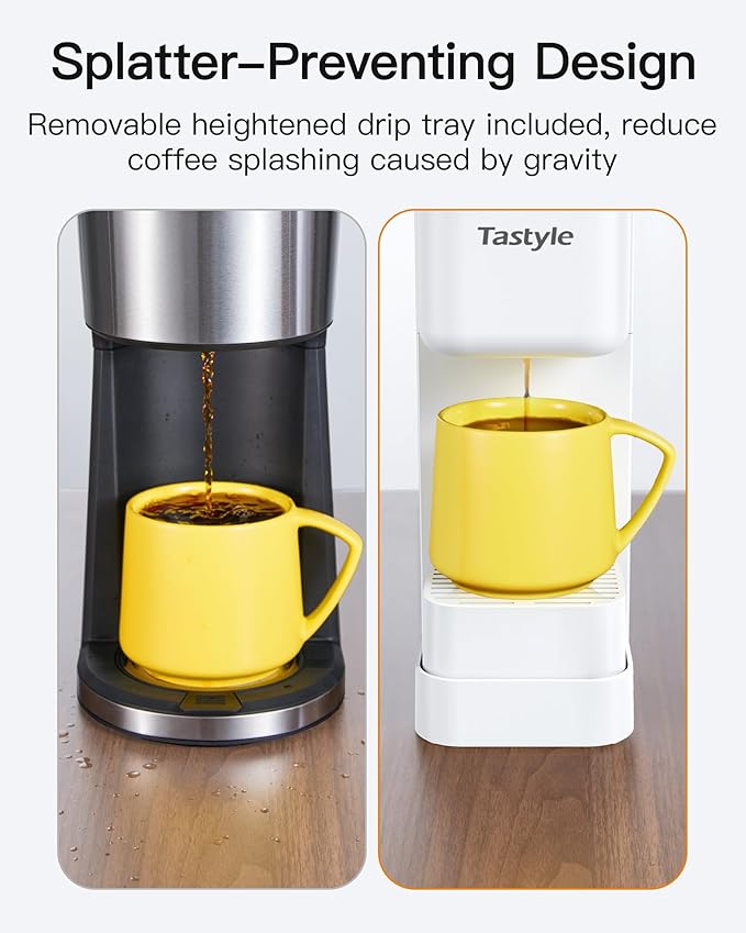 Single Serve Hot &amp Iced Coffee Maker with Strong Brew 40oz Removable Reservoir 6 Brew Sizes Compatible with K Cup and Grounds Compact for Home Office RV and Dorm White (2.0 Version)