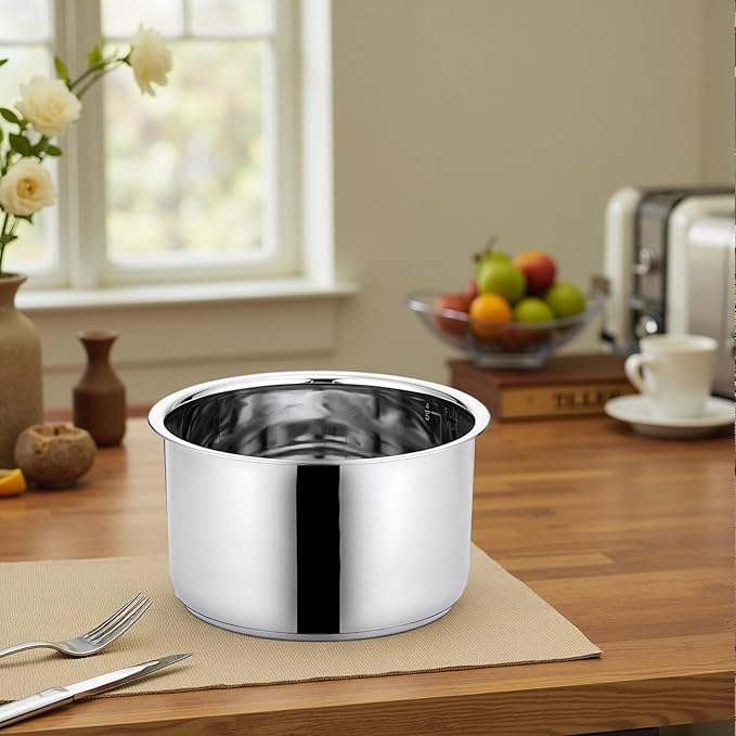 2L Stainless Steel Rice Cooker Inner Pot 304 Stainless Steel And Long-Lasting For Various Cooker Models For Home And Dorm