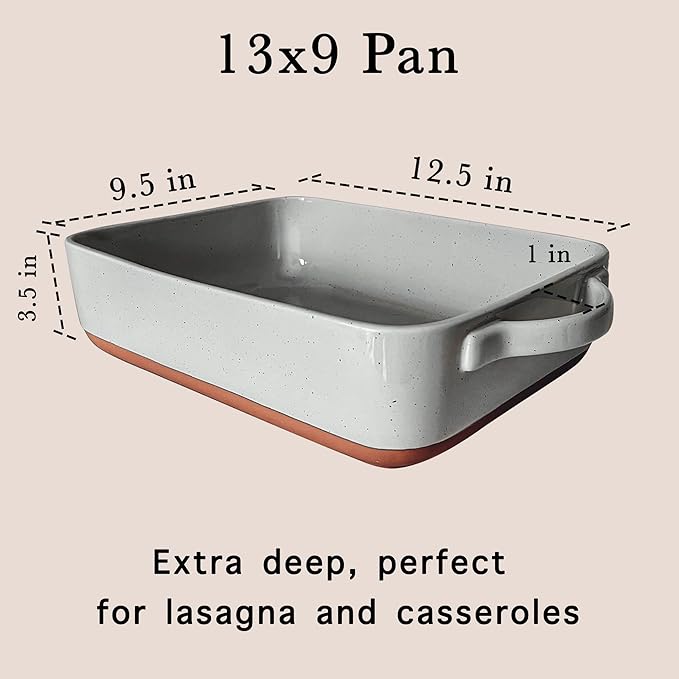 Mora 9x13in Deep Porcelain Baking Dish - Oven to Table Freezer Safe