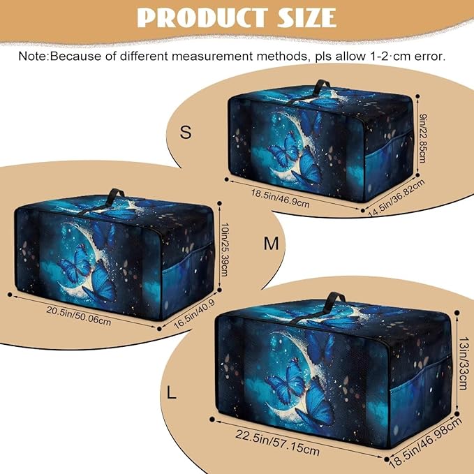 Convection Toaster Oven Cover with Storage Pockets Fits Machines Up to 20.5x16.5x10 Convection Toaster Oven Covers for Family Kitchen Essential Moon Butterfly