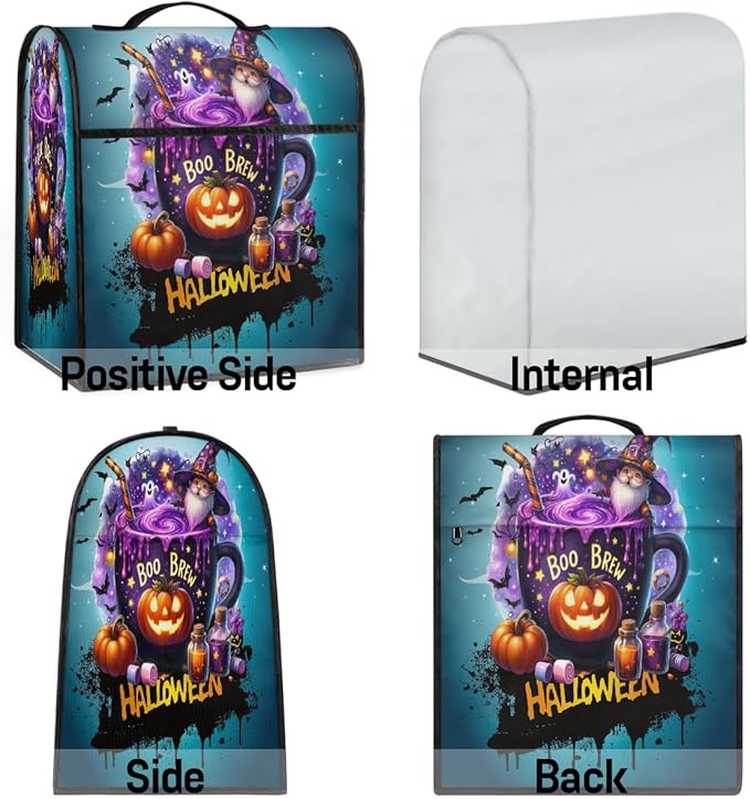 cfpolar Kitchen Aid Mixer Cover Compatible with 6-8 Quarts Halloween Potion Goblin Pumpkin Stand Mixer Cover Kitchen Aid Mixers Accessories Appliance Organizer Bag Dust Covers with Zipper Pocket