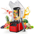Blenders for Kitchen2200W High Speed Professional Countertop Blender with Soundproof HousingCommercial Quiet Blender for Shakes and SmoothiesRed