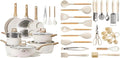 CAROTE 43pcs Cookware Utensil Set Nonstick Cookware Sets 446°F Heat Resistant Kitchen Utensils Gadgets Set