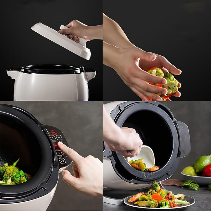 Commercial Automatic Cooking Machine Multi-Function Cooking Wok Fried Rice Machine 6L Capacity 360° Rotation for Stir-Frying Stewing Cooking Suitable for Home Kitchens