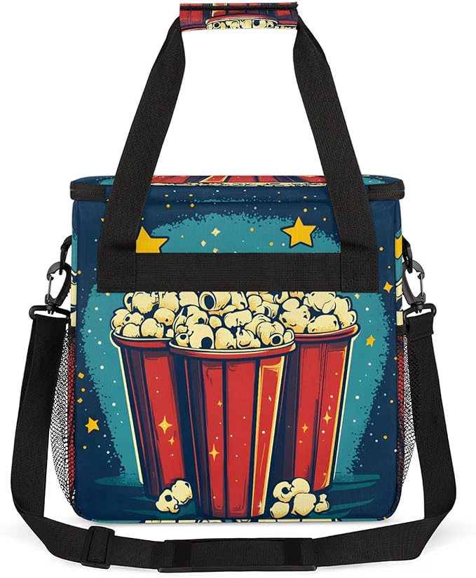 Popcorn Coffee Maker Travel Bag Food Insulated Grocery Bag Travel Picnic Leakproof Cooler Bags With Shoulder Strap