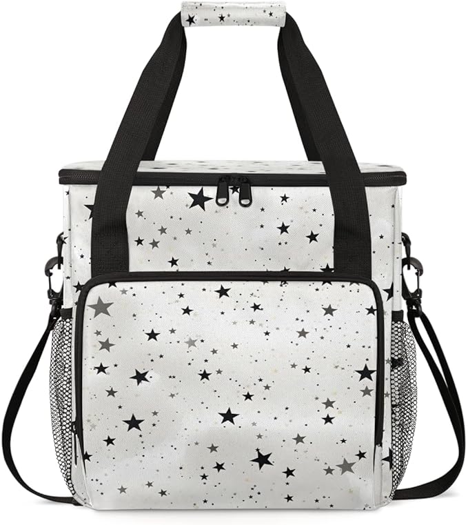Star Coffee Maker Carrying Bag White Grey Portable Travel Storage Tote Bag Compatible with K-Mini or K-Mini Plus Single Serve Coffee Brewer Carrying Case with Multiple Pockets &amp Shoulder Strap