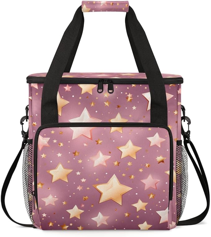 Glitter Star Coffee Maker Carrying Bag Portable Travel Storage Tote Bag Compatible with K-Mini or K-Mini Plus Single Serve Coffee Brewer Carrying Case with Multiple Pockets &amp Shoulder Strap