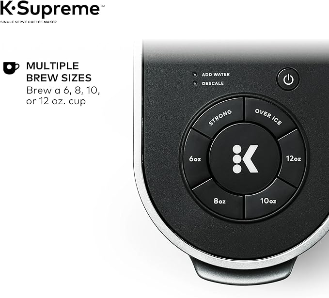 Keeurig KSupreme Single Serve KCup Pod Coffee Maker with MultiStream Technology Strong Brew and Over Ice 66 oz Dual‑Position Reservoir