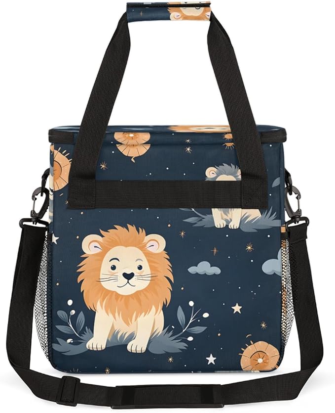 Cute Lion Coffee Maker Carrying Bag Cartoon Lion Travel Storage Bag Compatible with K-Mini or K-Mini Plus Single Serve Coffee Brewer Carrying Case with Multiple Pockets &amp Shoulder Strap