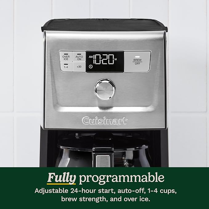 Cuisinart Coffee Maker 14-Cup PerfecTemp Programmable Coffee Machine Glass Carafe with 1-4 Cup Setting Brew Strength Control Brew Pause and Over Ice Function Black Stainless Steel DCC-3500BKS
