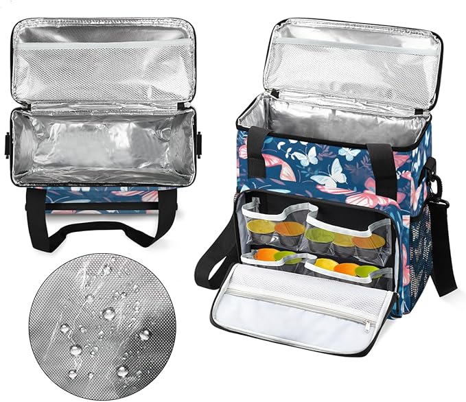 Watercolor Butterfly Coffee Maker Carrying Bag Modern Butterfly Travel Storage Bag Compatible with K-Mini or K-Mini Plus Single Serve Coffee Brewer Carrying Case with Pockets &amp Shoulder Strap