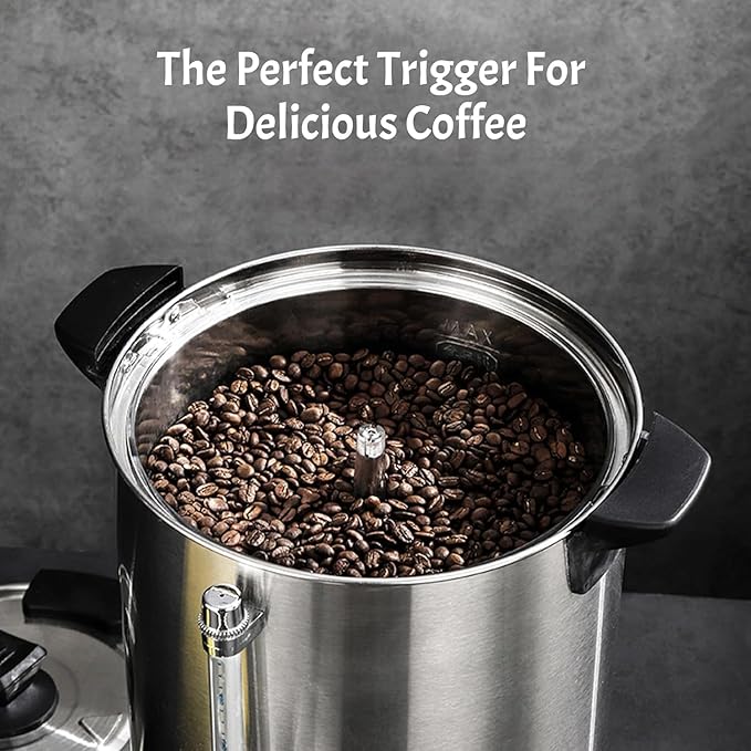 Industrial Coffee Maker Coffee Urns Premium Commercial Coffee Machine Large Stainless Steel Coffee Maker Automatic Coffee Brewing Thermostable Design (8L/2.11Gal)